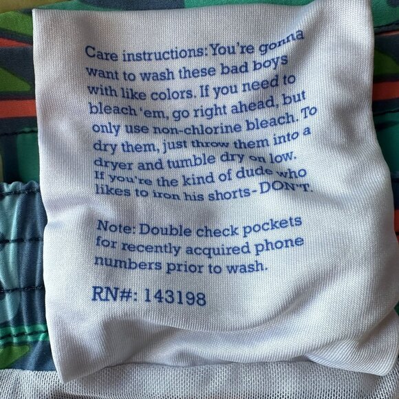 Chubbies Mens Large Swim Trunks Aztec Neon Multicolor Shorts - Picture 7 of 7